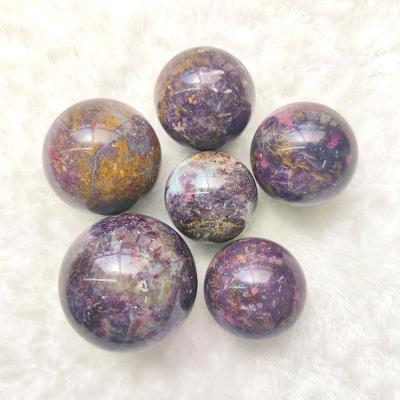 China Natural Stone Unicorn Ball Polished Healing Gemstone from Europe Crystal Sphere Folk Crafts 40MM for Home Decoration for sale