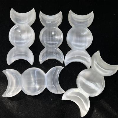 China Europe Hot Sale Natural Crystal Quartz Healing Stones Sweets Shape Selenite Bowl For Gift for sale