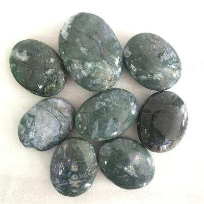 China Europe Moss Aquatic Agate Palm Stone Natural Wholesale Moss Aquatic Agate Tumbled Stone for sale