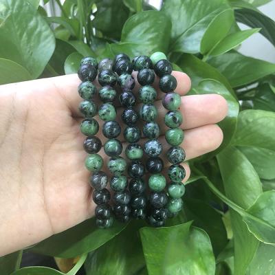 China Single Buckle Crystal Beads Bracelet Polished Europe Ruby in Zoisite Quartz Bracelet for Gift for sale