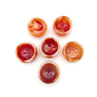 China Europe wholesale price natural gemstone 40-55 mm carving craft teacup carnelian bowl for decor for sale