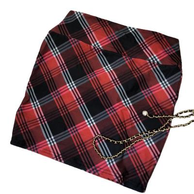 China Anti-static made in china red female waist printing plaid high quality classic short and black design high mini skirt super soft skirt for sale