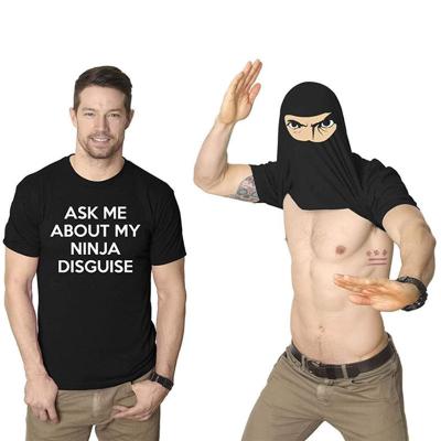 China Breathable Drop Shipping Ask Me About My Ninja Disguise Flip Funny Costume Cotton T-shirt Mood Gift Graphic Tee for sale