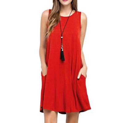 China Wholesale Custom Women Anti-Shrink Flare Custom Swing Tunic Aplet Solid Sleeveless Tank Tops For Gaiters for sale