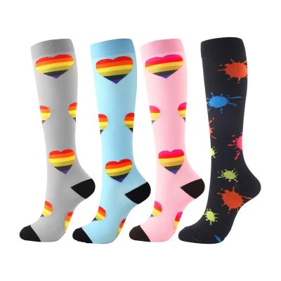 China Antibacterial colorful knee high socks for men and women unisex sport compression socks for sale