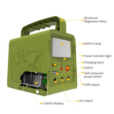 China Type C 42Wh / 84Wh USB DC Portable Smart Charging Solar Power System For Outdoor Lighting LiFePO4 Battery for sale