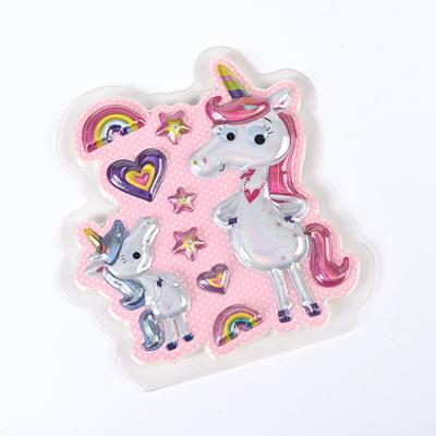 China Custom 3D Paste Decoration Sticker Eco-friendly Logo Sticker Plastic Cartoon Blister Sticker for sale