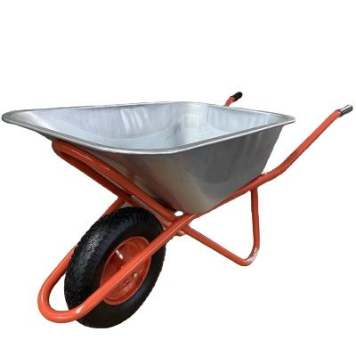 China Qingdao WB5009M Russia wheelbarrow for construction galvanized tray Manufacture Plant Hot Sale High Quality for sale