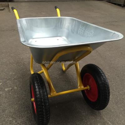 China Double wheel construction tools galvernized tray wheelbarrow Manufacture Plant Hot Sale High Quality for sale