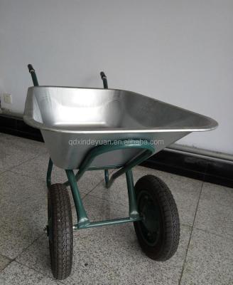 Chine galvanized dual wheel steel construction Building Material   Wheelbarrow Tray Ordinary Product à vendre