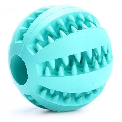 China Chew Teeth Cleanning Toy Pet Bite resistant Rubber Watermelon Tooth Ball Dog Toy Elastic Hot Sale Dog Food Spill Ball PetDogsBalls Food leaker for sale