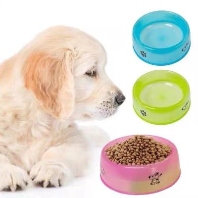 China Sustainable Pet supplies printed cat and dog plastic bowls, multi size pet feeder dog bowls for sale