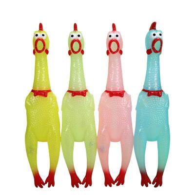 China Sustainable Pet Toy Dog Toys Squeaking Chicken noctilucent Scream Chicken Sounds Pet Chewing flash Toys for sale