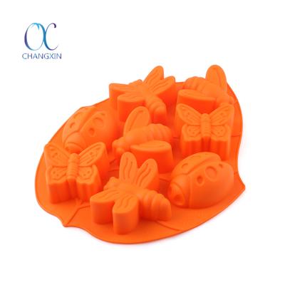 China Sustainable Bakeware Cavity Bug Assorted Funny Shape Silicone Cake Mold for sale