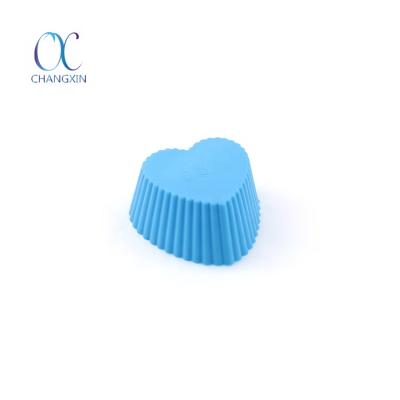 China Eco - Friendly Reusable Cake Tools Heart Shape Silicone Cake Cup for sale