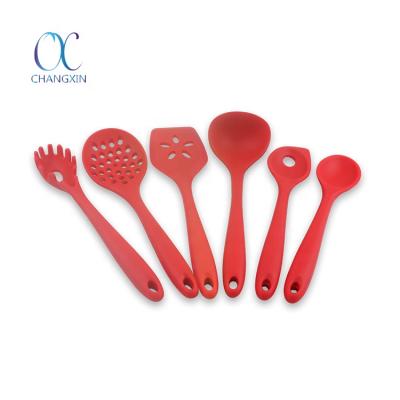 China Sustainable 6pcs Home Household Food Grade Silicone Kitchen Utensil Set Cooking Tools for sale