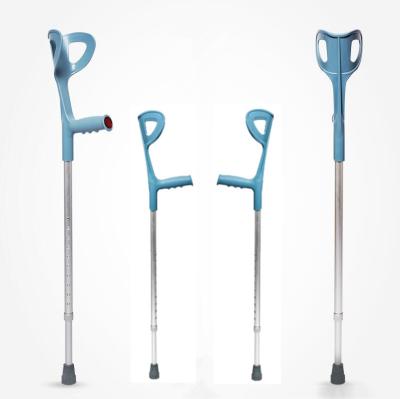 China Lightweight Adjustable Aluminum Elbow Crutches With PVC Handle For Disabled for sale