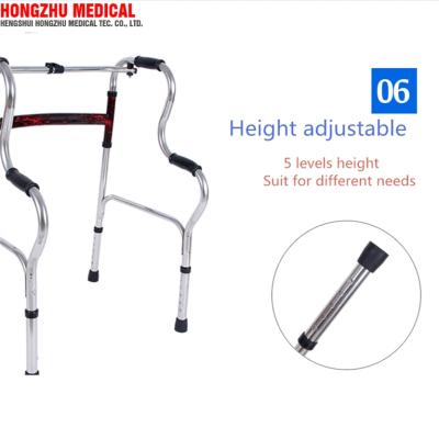 China Foldable And Portable Factory Aluminum Alloy Rollator Walker 4 Lightweight Disabled Leg Crutch for sale