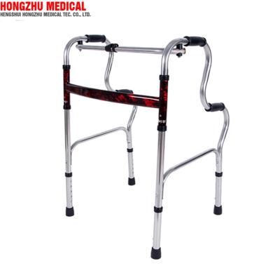 China Foldable And Portable Medical Equipment Aluminum Folding Button Walker Elder Price for sale