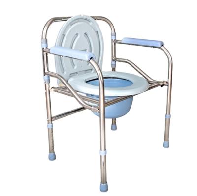 China Comfortable And Portable Rehab Therapy Supplies CE Approved Foldable Commode Chair With Bedpan for sale