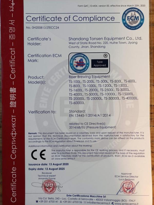 CE - Shandong Tonsen Equipment Co., Ltd.