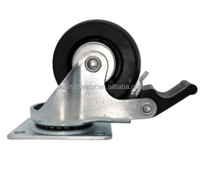 China Iron Swivel Plate With Double Brake On Caster Light Duty Nylon Color Wheel Home Appliances for sale