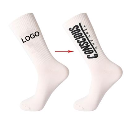 China Custom Wholesale Fashion QUICK DRY Logo Cotton Socks Amazon New Men Women Sports Crew Socks for sale