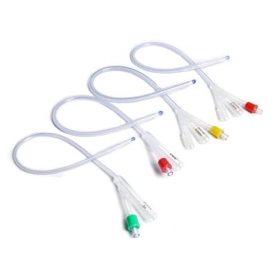 China Suprapubieke urinecatheter, 100% Silicone Drie Lumen Foley Catheter 3 Way Silicone Foley Catheter China Leverancier Te koop