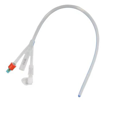 China Disposable Sterile 100% Silicone Coated Foley Catheter 3 Way Standard Type Foley Silicone Catheter en venta