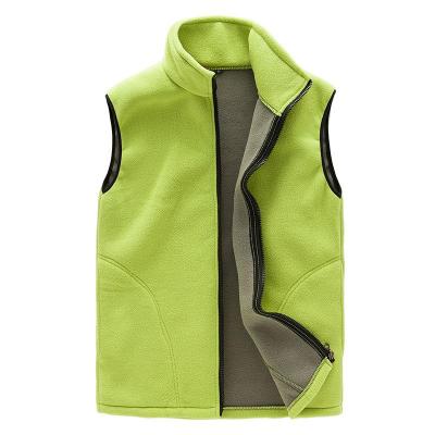 China Custom Color Women's Winter Polyester Fleece Vest Unisex Winter Women Windproof Stand Up Collar Double Side Zipper Windproof Vests Up Vest for sale