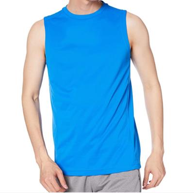 China 2021 Hot-selling casual quick-drying running men's custom outdoor fitness breathable 100% polyester sports vest vest for sale