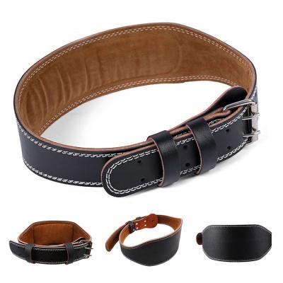 China Logo Gym Brown Leather Weight Custom Comfortable Eco-Friendly Lifting Belt for sale