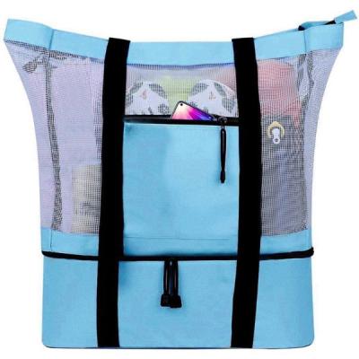 China Fashion Mesh Waterproof Cooler Bag Beach Bag Insulated Cooler Thermal Lunch Bag Large Capacity for sale