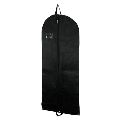 China Wholesale Promotional Portable Black Simple Fashionable Hanging Handle Zipper Business Travel Suit Garment Bags Dustproof Cover for sale