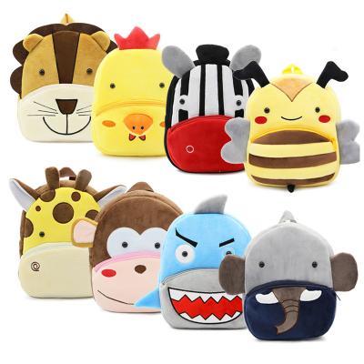 China Light Up Loading Zoo Series Cute Cartoon Children'S School Bag Backpack Plush Baby Backpack Light Weight School Bag for sale