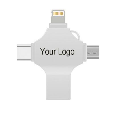 China 256gb Engravable Mini USB-C 4 Laser U Disk Drive Memoria Phone USB-C 4 In 1 Encrypted Flash Stick 3.0 With Logo for sale