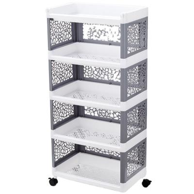 China Simple And Modern High Quality Plastic Rack Price Commodities Finest Storage Removable Free Standing Shelf for sale