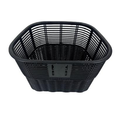 China Hot Selling Goods 2023 Good Price Bicycle Accessories Cycle Black Bicycle Plastic Basket for sale