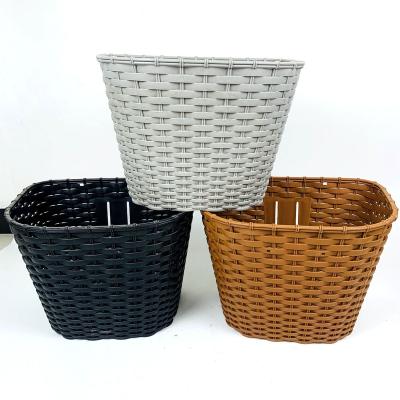 China Front Bicycle Basket Durable Bestselling Removable Plastic Large Basket With Accessories for sale