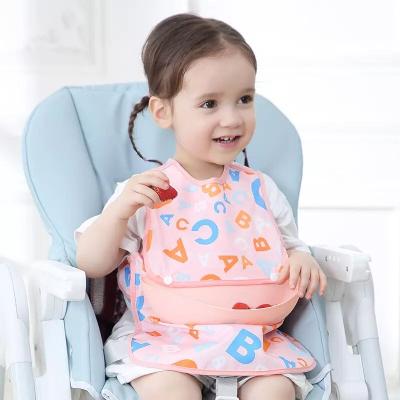 China Washable Removable Pocket Infant Sleeveless Drawing On Bandana Cartoon Baby Waterproof Self Feeding Bib Slabbertjes Baby for sale