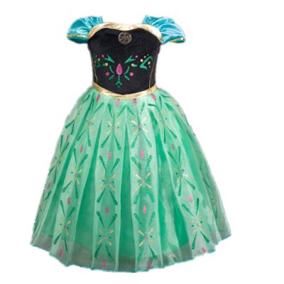 China Party Anna Dress Carnival Anti-static Infant Kids Christmas Girl Costumes Dress For Child Elsa Anna Girls Fancy Dress Costume for sale