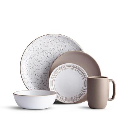 China Wholesale viable high quality matte ceramic restaurant serving dish and bowl table luster dinner set for sale for sale