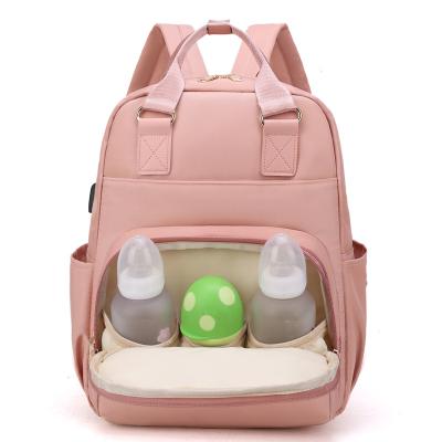 China With Multifunctional USB Customized Travel Pregnant Women Waterproof Backpack Baby Diaper Bag for sale