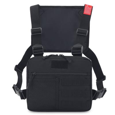 China Wholesale Nylon Tactical Bag Men Shoulder Strap Sports Chest Bag Sports Vest Equipment Chest Bag Customized for sale