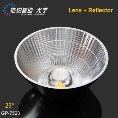 China Optical Grade PC Lighting Accessories COB Reflector For Track Light GP-7523 75mm 23 Degree Led Ceiling Light Component for sale