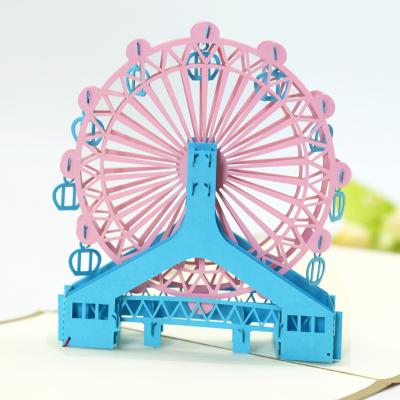 China Europe 3D Pop of Greeting Cards with Envelope Birthday Christmas Wedding Card Sky Wheel Party Handmade Souvenirs for sale