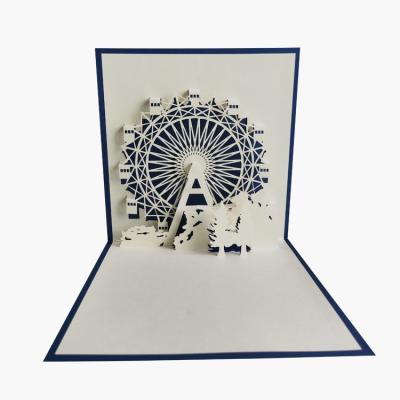 China New Europe Instrument 3D Printing Greeting Card Handmade Ferris Wheel Thank You Business Cards for sale