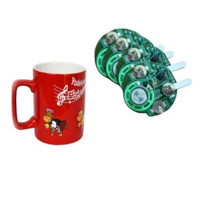 China Factory wholesale viable classic creamic music cup colorful round shape with handle music coffee mug for sale