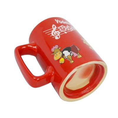 China Viable manufacturers wholesale music cup colorful electric unique musical round shape ceramic coffee mugs for gifts for sale