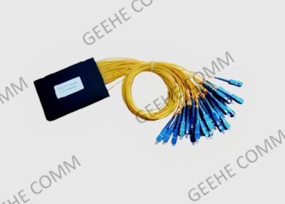 China 1x32 PLC Fiber Cable Splitter SC/UPC 900UM 1.5M ABS Box Optic Splitter for sale